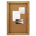  | Quartet 363 24 in. x 36 in. Enclosed Indoor Cork Bulletin Board with 1 Hinged Door - Tan Surface, Oak Fiberboard Frame image number 1