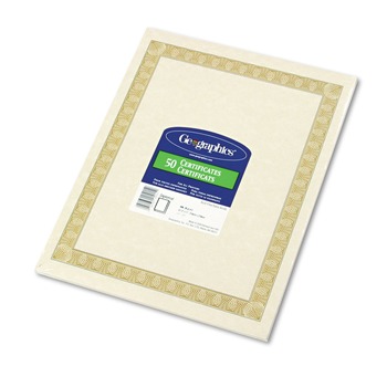 Geographics Archival Quality 11 in. x 8.5 in. Parchment Paper Certificates - Natural/White Diplomat (50/Pack)