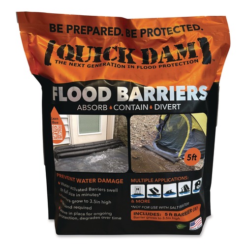 Safety Equipment | Quick Dam QD65-2 Flood Barriers, 6-in x 5 ft x 3.5-in, 2/Pack image number 0