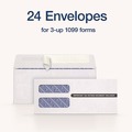 Office & Office Supplies | TOPS 2222PS3 3.75 in. x 8.75 in. Commercial Flap Self-Adhesive Closure 1099 Double Window Envelope - White (24/Pack) image number 1
