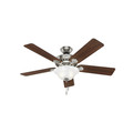 Hunter 53042 52 in. Buchanan Brushed Nickel Ceiling Fan with Light image number 2