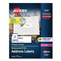 Office Jansan | Avery 05522 1.33 in. x 4 in. Waterproof Address Labels with TrueBlock and Sure Feed for Laser Printers - White (14/Sheet, 50 Sheets/Pack) image number 0