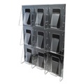  | Deflecto 56801 27.5 in. x 3.38 in. x 35.63 in. Magazine, Stand-Tall 9-Bin Wall-Mount Literature Rack - Clear/Black image number 0