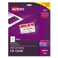 Office Jansan | Avery 05361 2-1/4 in. x 3-1/2 in. Laminated Laser/Inkjet ID Cards - White (30/Box) image number 0