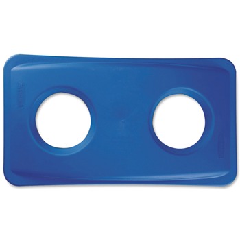 Rubbermaid Commercial 20.38 in. x 11.38 in. x 2.75 in. Lid for Slim Jim Bottle Recycling Container - Blue