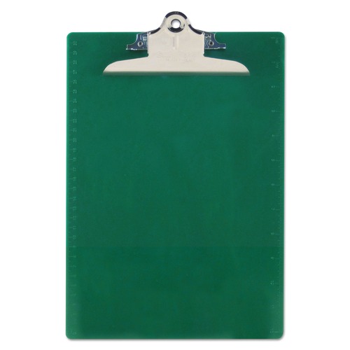  | Saunders 21604 1 in. Clip Capacity 8.5 in. x 11 in. Recycled Plastic Clipboard with Ruler Edge - Green image number 0