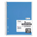 Office Jansan | Mead 06710 11 in. x 8 in. Sheets 3-Subject Medium/College Rule Spiral Notebook - Random Assorted Cover Color image number 0