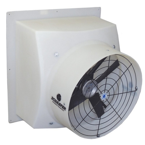 Jobsite Fans | Schaefer F5 PFM244P12A 24 in. Direct Drive Polyethylene Exhaust Fan with Aluminum Shutter image number 0