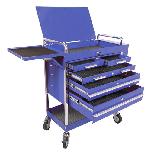 Tool Carts | Sunex 8045BL Professional 5-Drawer Service Cart with Locking Top (Blue) image number 0