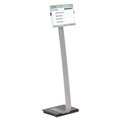 Floor Signs | Durable 481423 15 x 46.5 Info Sign Duo Letter-Size Floor Stand - Clear image number 1
