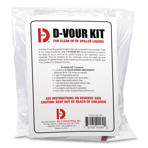 Bulk Savings Pricing 3 | Big D Industries 016900 D'vour Powder All Inclusive Clean-up Kit (6/Carton) image number 0