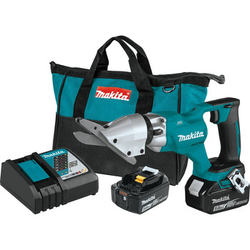 NIBBLERS AND SHEARS | Makita XSJ05T 18V LXT Brushless Lithium-Ion 1/2 in. Cordless Fiber Cement Shear Kit with 2 Batteries (5 Ah)