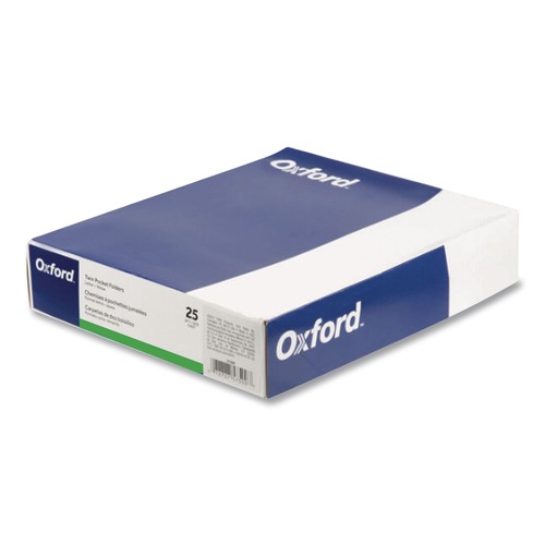 Office Jansan | Oxford 57556EE Twin-Pocket Folder Embossed Leather Grain Paper - Hunter Green (25/Box) image number 0