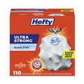 Cleaning & Janitorial Supplies | Hefty E3-3368 23.75 in. x 24.88 in. 13 gal. Ultra Strong Drawstring Tall Kitchen Trash Bags - White (330/Carton) image number 3