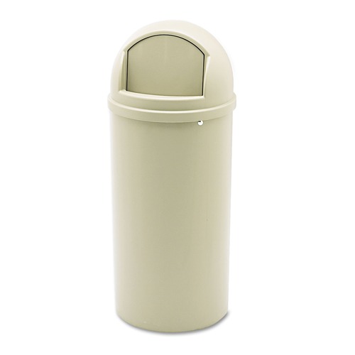 Trash & Waste Bins | Rubbermaid Commercial FG816088BEIG Marshal 15-Gallon Polyethylene Round Classic Container (Beige) image number 0