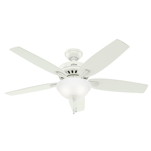 Ceiling Fans | Hunter 53310 52 in. Newsome Fresh White Ceiling Fan with Light image number 0