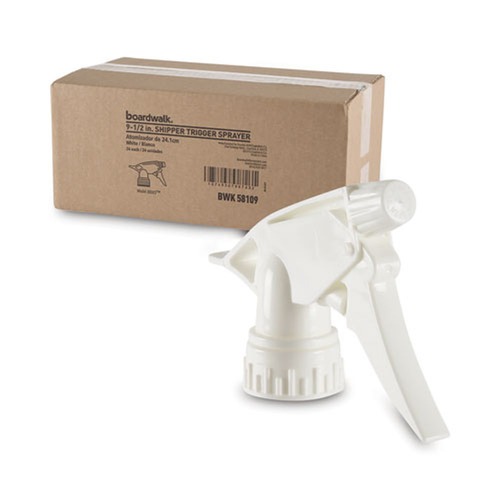 Office Jansan | Boardwalk 511300 300ES 9.5 in. Tube Trigger Sprayer for 32 oz. Bottles - White (24/Carton) image number 0