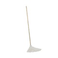 Mops | Boardwalk BWK112R 12 oz. White Rayon Head 48 in. Oak Wood Handle Deck Mops (6/Pack) image number 0