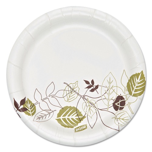 Bowls and Plates | Dixie SXP6WS Pathways Soak Proof Shield WiseSize 5.88 in. Paper Plates - Green/Burgundy (125/Pack) image number 0
