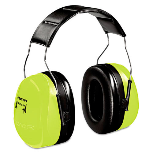 Ear Protection | 3M H10A HV Peltor Optime 30 dB NRR 105 Hi-Viz Earmuffs - Hi-Viz Green image number 0