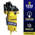 Stationary Air Compressors | EMAX ES05V080I1 E350 Series 5 HP 80 gal. Industrial 2 Stage Pressure Lubricated Single Phase 19 CFM @100 PSI Patented SILENT Air Compressor image number 1