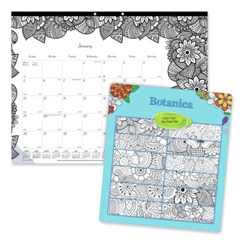 Blueline C2917311 Doodleplan Desk Pad Calendar With Coloring Pages, 22 X 17, 2022