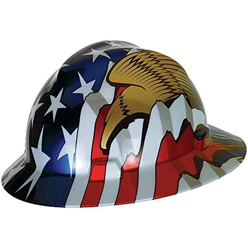 Hard Hats | MSA 10071159 American Freedom Series American Flag with 2 Eagles V-Gard Slotted Protective Hat image number 0