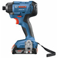 Impact Drivers | Bosch GDR18V-1400B12 18V Lithium-Ion 1/4 in. Cordless Hex Impact Driver Kit (2 Ah) image number 2