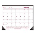 Office Jansan | Brownline C1731 12-Month (Jan to Dec): 2026 22 in. x 17 in. Monthly Desk Pad Calendar - White/Burgundy Sheets, Black Binding, Black Corners image number 0