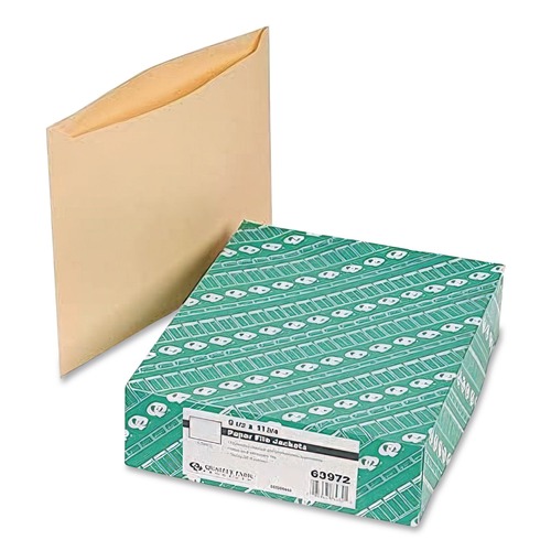 Office Jansan | Quality Park QUA63972 Paper File Jackets Letter Size - Buff (100/Box) image number 0
