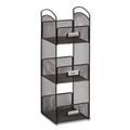 Desktop Organizers | Safco 3290BL 6 in. x 6 in. x 18 in. Steel Mesh 3 Compartments Onyx Breakroom Organizers - Black image number 1