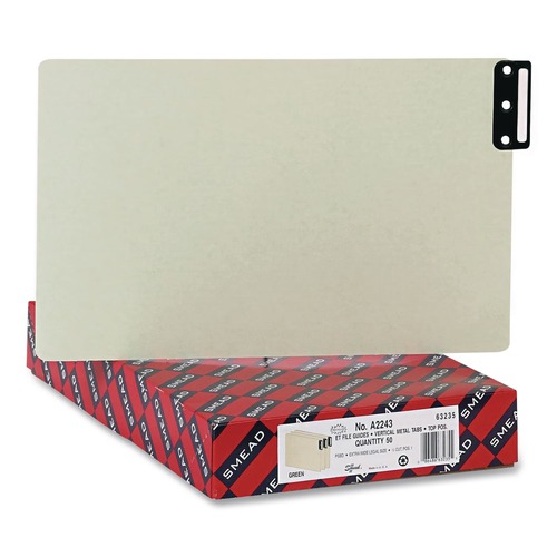 Office & Office Supplies | Smead 63235 100% Recycled 1/3-Cut Metal End Tabs Blank 8.5 in. x 14 in. Pressboard Guides - Green (50/Box) image number 0