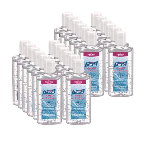 Hand Sanitizers | PURELL 9651-24 Advanced 4 oz. Portable Flip Cap Bottle Hand Sanitizer Gel (24-Piece/Carton) image number 0
