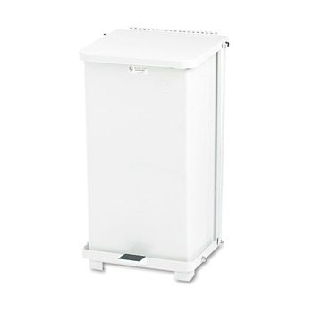 Rubbermaid Commercial 6.5 gal. Defenders Heavy-Duty Steel Step Can - White