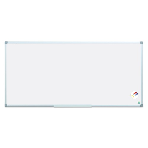  | MasterVision MA2107790 Gold Ultra 96 in. x 48 in. Aluminum Frame Magnetic Earth Dry Erase Board - White/Silver image number 0