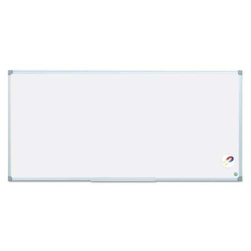 Office & Office Supplies | MasterVision MA2107790 Gold Ultra 96 in. x 48 in. Aluminum Frame Magnetic Earth Dry Erase Board - White/Silver image number 0