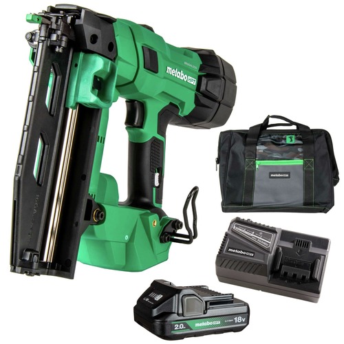 Finish Nailers | Metabo HPT NT1865DSAM 18V MultiVolt Lithium-Ion Brushless 16-Gauge Cordless Straight Finish Nailer Kit (2 Ah) image number 0