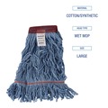 Tradesmen Day Sale | Boardwalk BWKLM30311L Looped End Wideband Cotton/Synthetic Mop Heads - Large, Blue (12/Carton) image number 6
