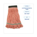 Just Launched | Boardwalk BWK502OR 5 in. Super Loop Cotton/Synthetic Fiber Wet Mop Head - Medium, Orange (12/Carton) image number 4