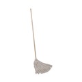 Mops | Boardwalk BWK124C 24 oz. Cotton Fiber Head Deck Mop with 54 in. Wooden Handle (6/Pack) image number 0