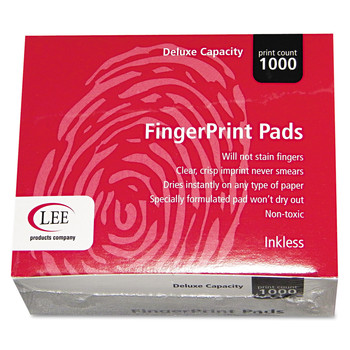 LEE 2.25 in. x 175 in. Inkless Fingerprint Pad - Black (1-Dozen)