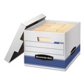 Bankers Box 0078907 STOR/FILE Medium-Duty 12.75 in. x 16.5 in. x 10.5 in. Letter/Legal Storage Boxes - White/Blue (4/Carton) image number 0