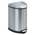 Trash & Waste Bins | Safco 9685SS 4 Gallon Stainless Steel Step-On Receptacle - Chrome/Black image number 0