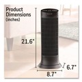 Portable Heaters | Honeywell HCE322V 750 - 1500 Watts 10-1/8 in. x 8 in. x 23-1/4 in. Digital Tower Heater - Black image number 4
