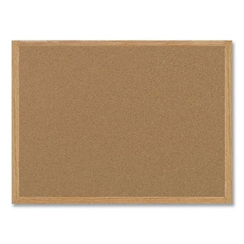 MasterVision SB1420001233 72 in. x 48 in. Oak Wood Frame Earth Cork Board - Tan Surface