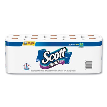 Scott Septic Safe Standard Roll Bathroom Tissue - White (1000 Sheets/Roll, 20/Pack, 2 Packs/Carton)