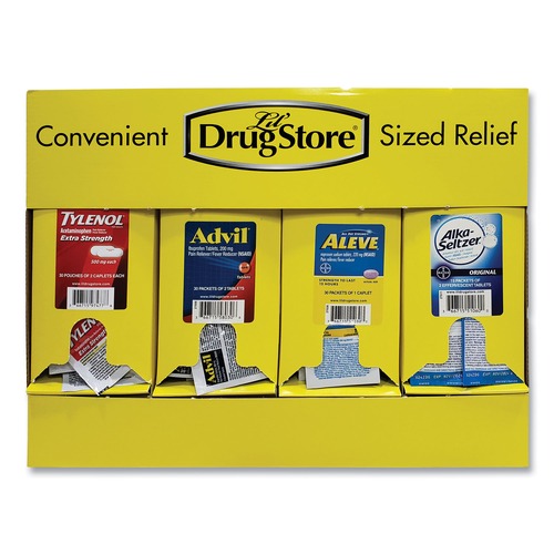 Cleaning & Janitorial Supplies | Lil' Drugstore 71622 Plastic Case Single-Dose Medicine Dispenser - Yellow image number 0