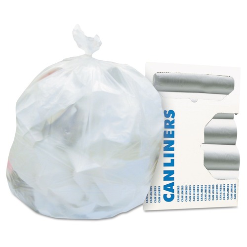 Trash Bags | Heritage Z4824LN R01 High-Density Coreless 10 Gallon 24 in. x 24 in. Waste Can Liners - Natural (1000-Piece/Carton) image number 0