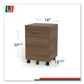 Office & Office Supplies | Linea Italia LITUR610NW Urban 16 in. x 15.25 in. x 23.75 in. Legal/A4 Left or Right 2-Drawers Box/File Mobile File Pedestal - Natural Walnut image number 4