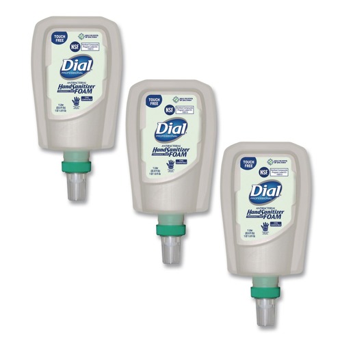 Cleaning & Janitorial Supplies | Dial Professional 16694 1 Liter Bottle Antibacterial Foaming Hand Sanitizer Refill for FIT Touch Free Dispenser - Fragrance-Free (3/Carton) image number 0